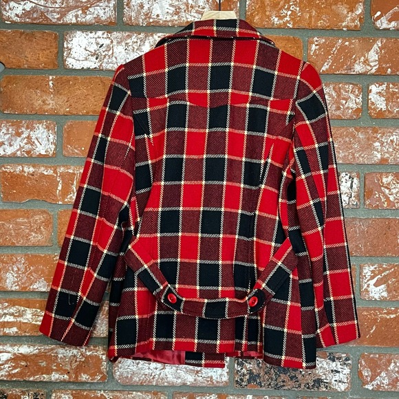 Red and black plaid coat - Picture 2 of 5